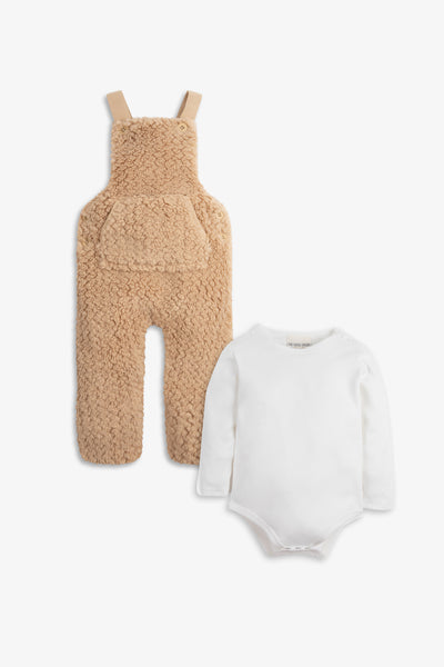 Baby Chunky Sherpa Fleece Dungaree & Bodysuit