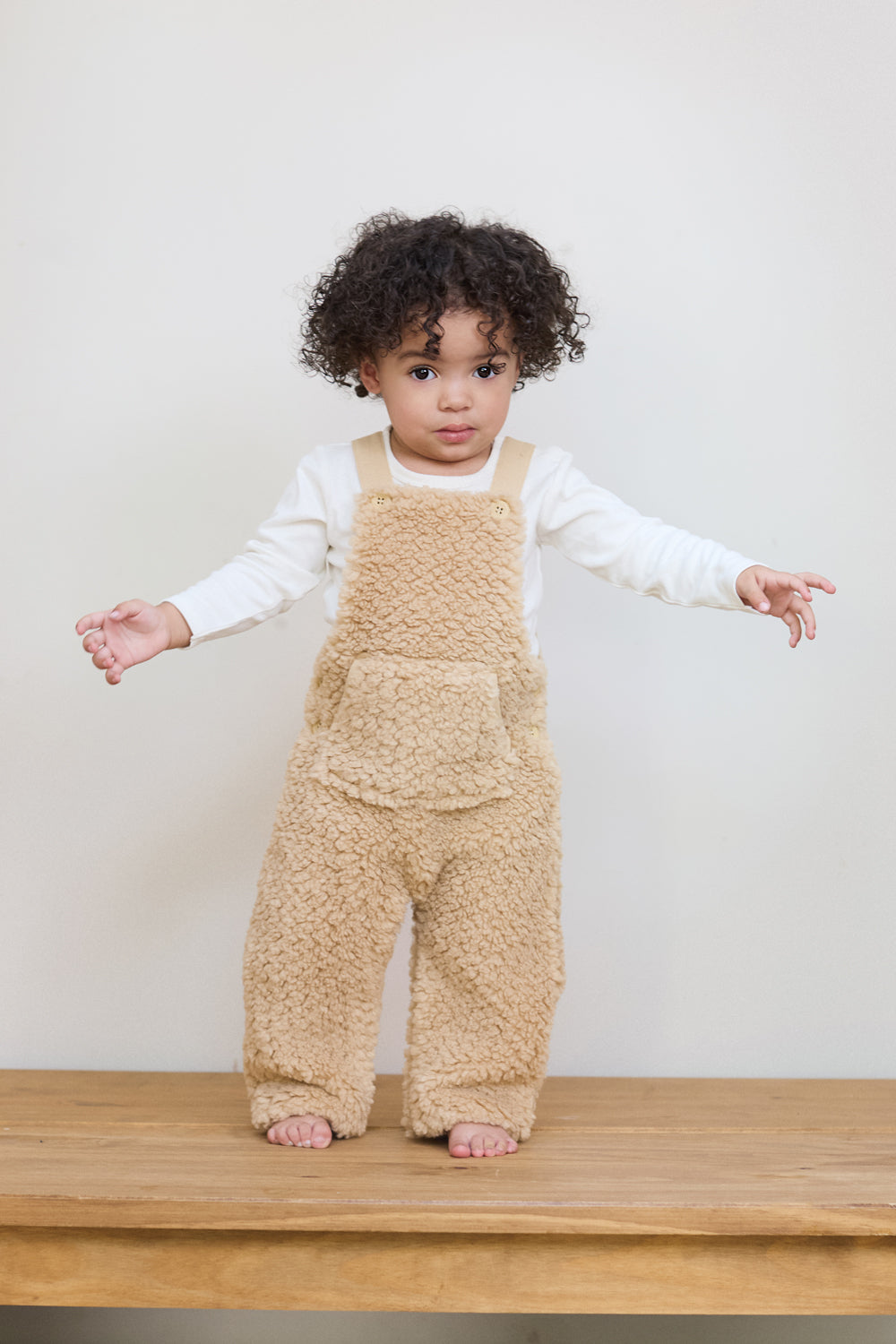 Baby Chunky Sherpa Fleece Dungaree & Bodysuit