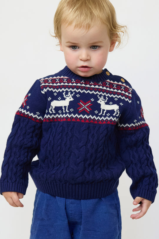Baby Cable Reindeer Jumper