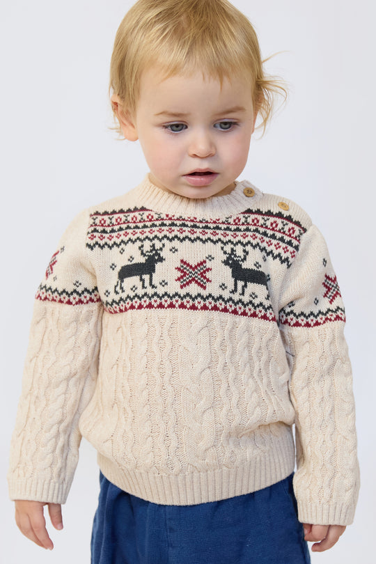 Baby Cable Reindeer Jumper