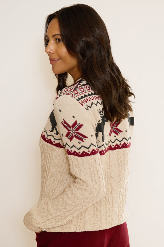Reindeer Cable Knit Jumper