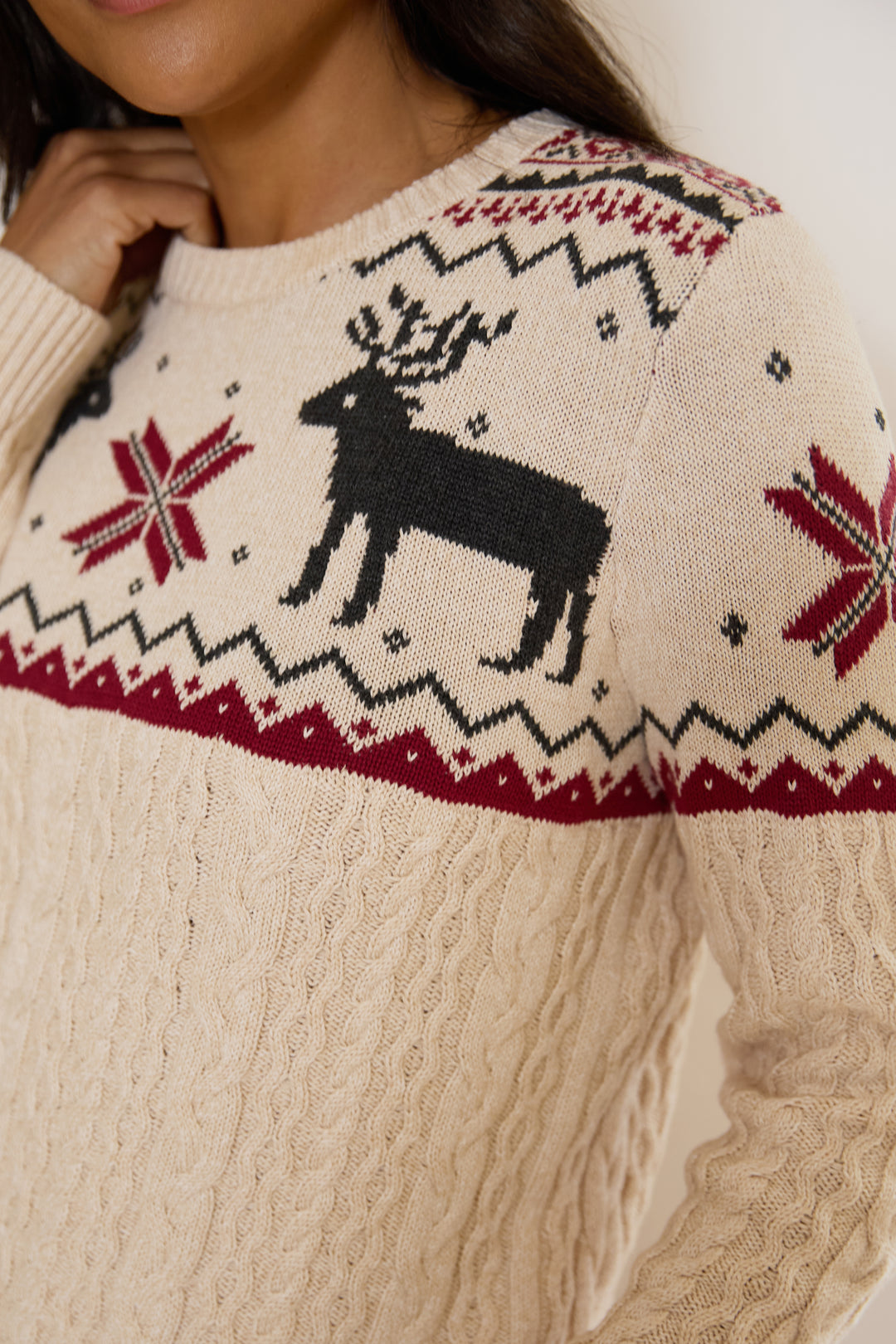Reindeer Cable Knit Jumper