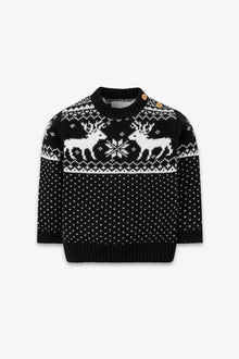 Baby Christmas Reindeer Fairisle Jumper