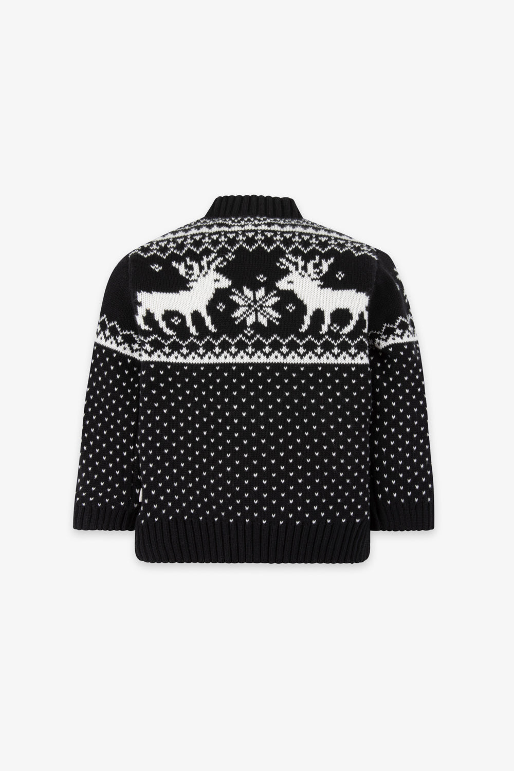 Baby Christmas Reindeer Fairisle Jumper black