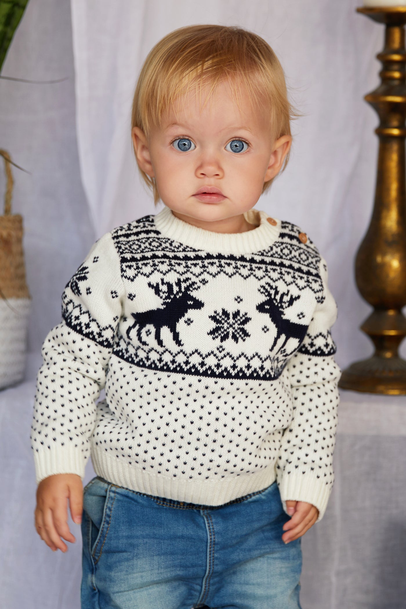 Christmas Reindeer Fairisle Jumper Baby