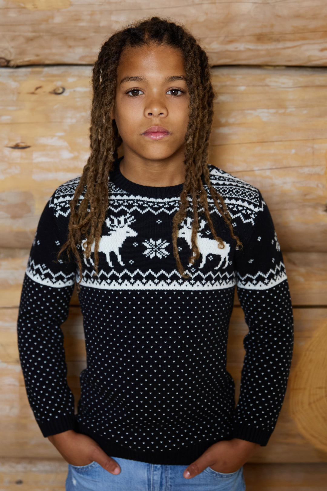 Kids Christmas Reindeer Fairisle Jumper
