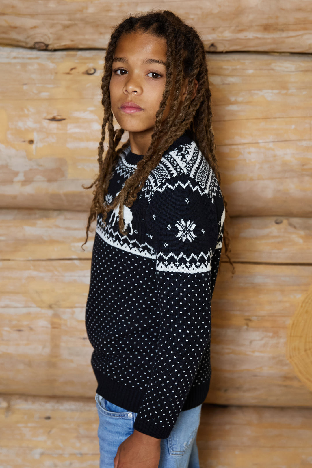 Kids Christmas Reindeer Fairisle Jumper