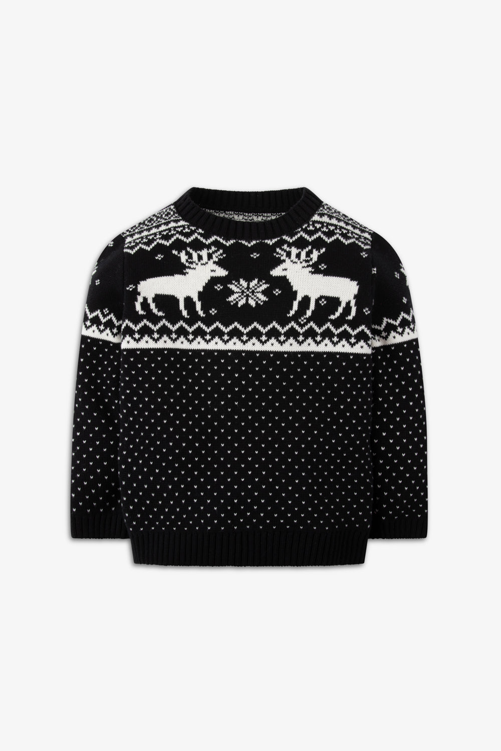 Black/ Cream Reindeer Jumper Kids