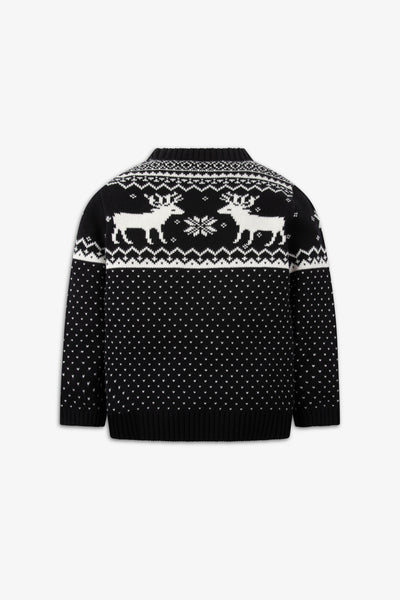 Black/ Cream Reindeer Jumper Kids