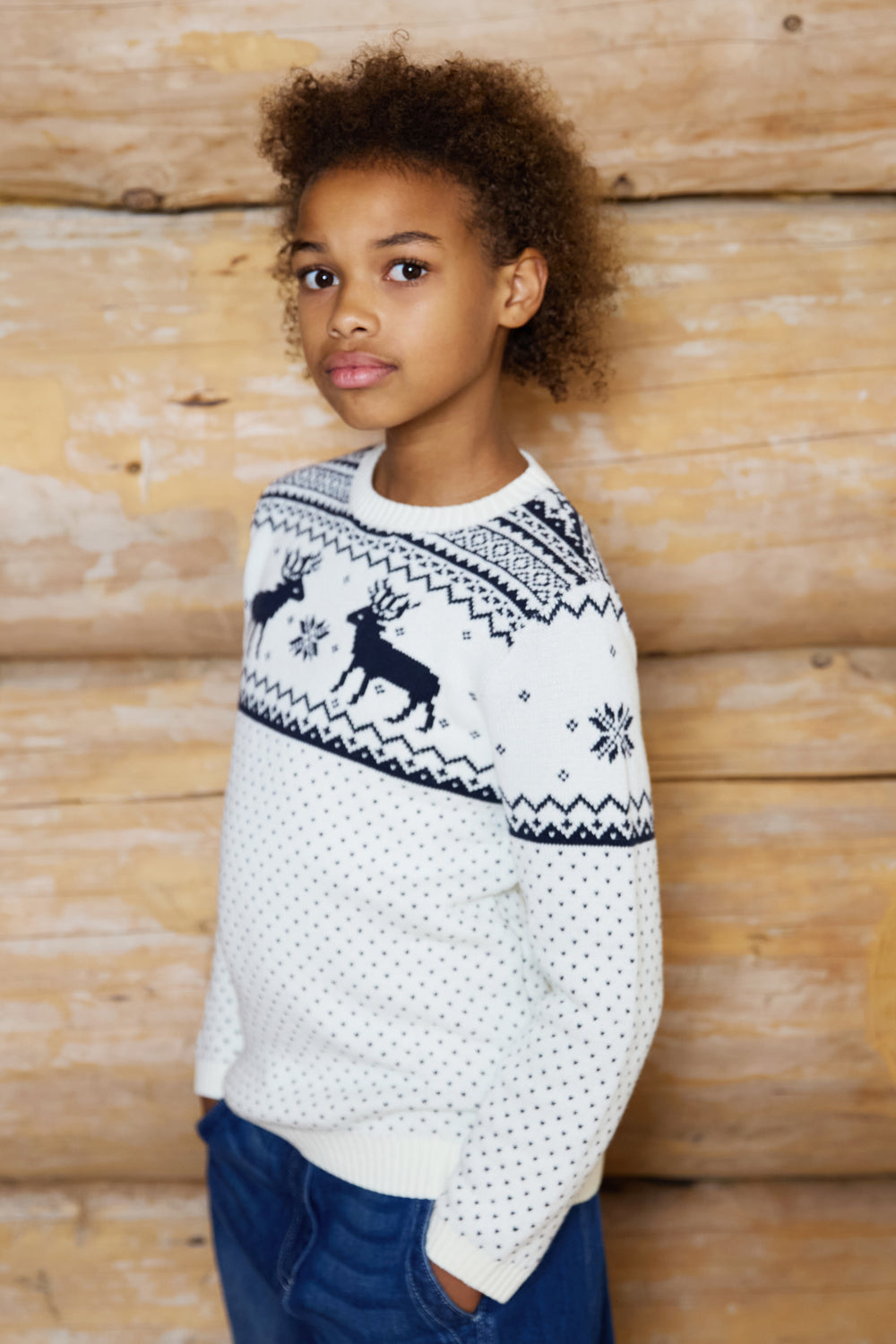 Kids Christmas Reindeer Fairisle Jumper