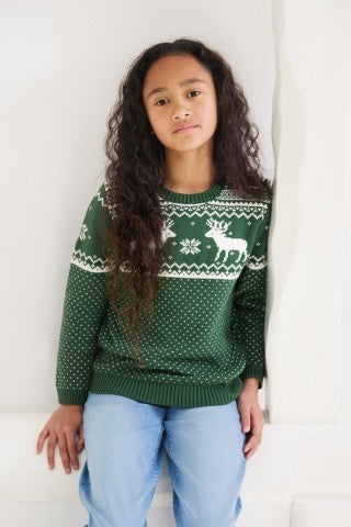 Kids Christmas Reindeer Fairisle Jumper