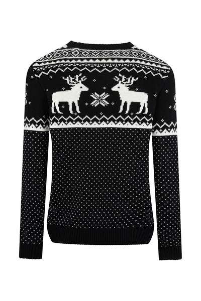 Black/ Cream Reindeer Jumper Ladies