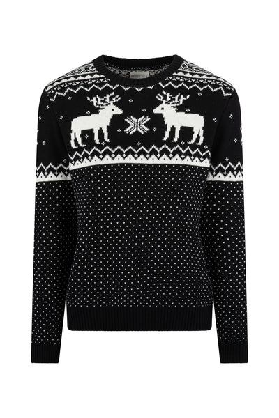 Black/ Cream Reindeer Jumper Ladies