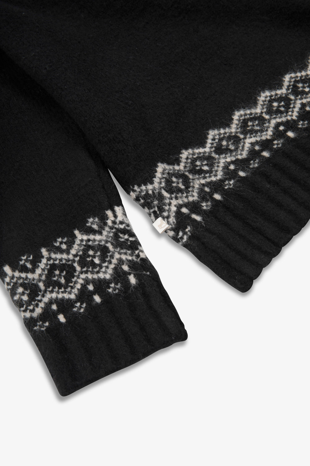 Kids Fairisle Snowflake Funnel Neck Chunky Jumper Black