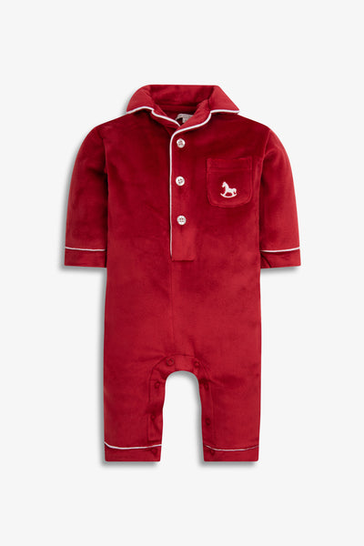 Baby Luxury Soft Touch Velour Christmas Onsie