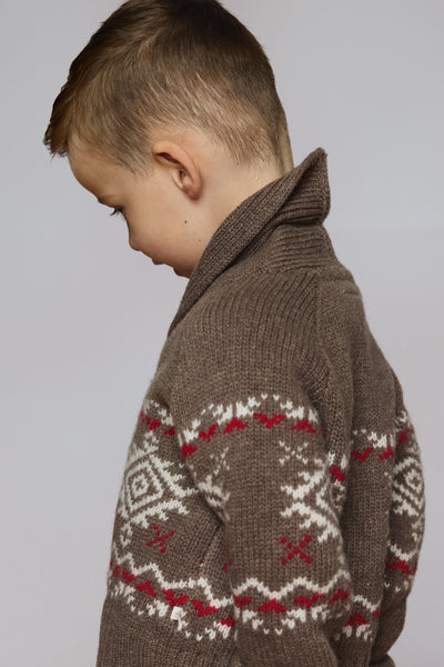 Kids Aztec Chunky Knit Christmas Cardigan