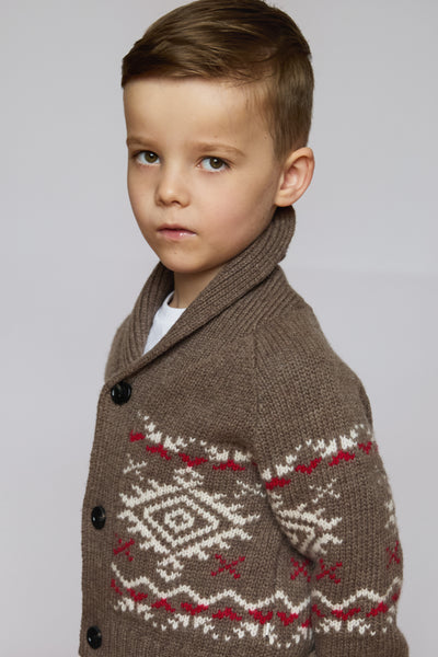 Kids Aztec Chunky Knit Christmas Cardigan