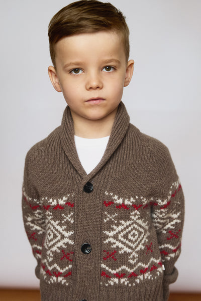 Kids Aztec Chunky Knit Christmas Cardigan