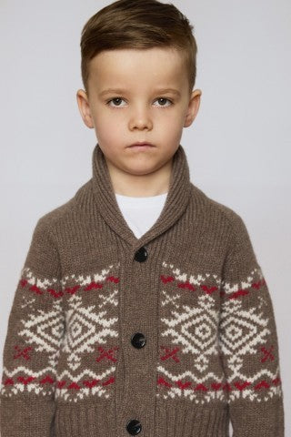 Kids Aztec Chunky Knit Christmas Cardigan