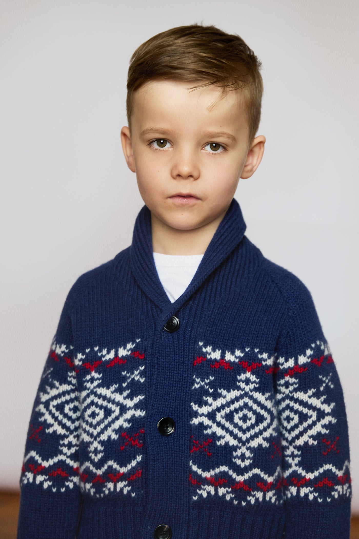 Kids Aztec Chunky Knit Christmas Cardigan