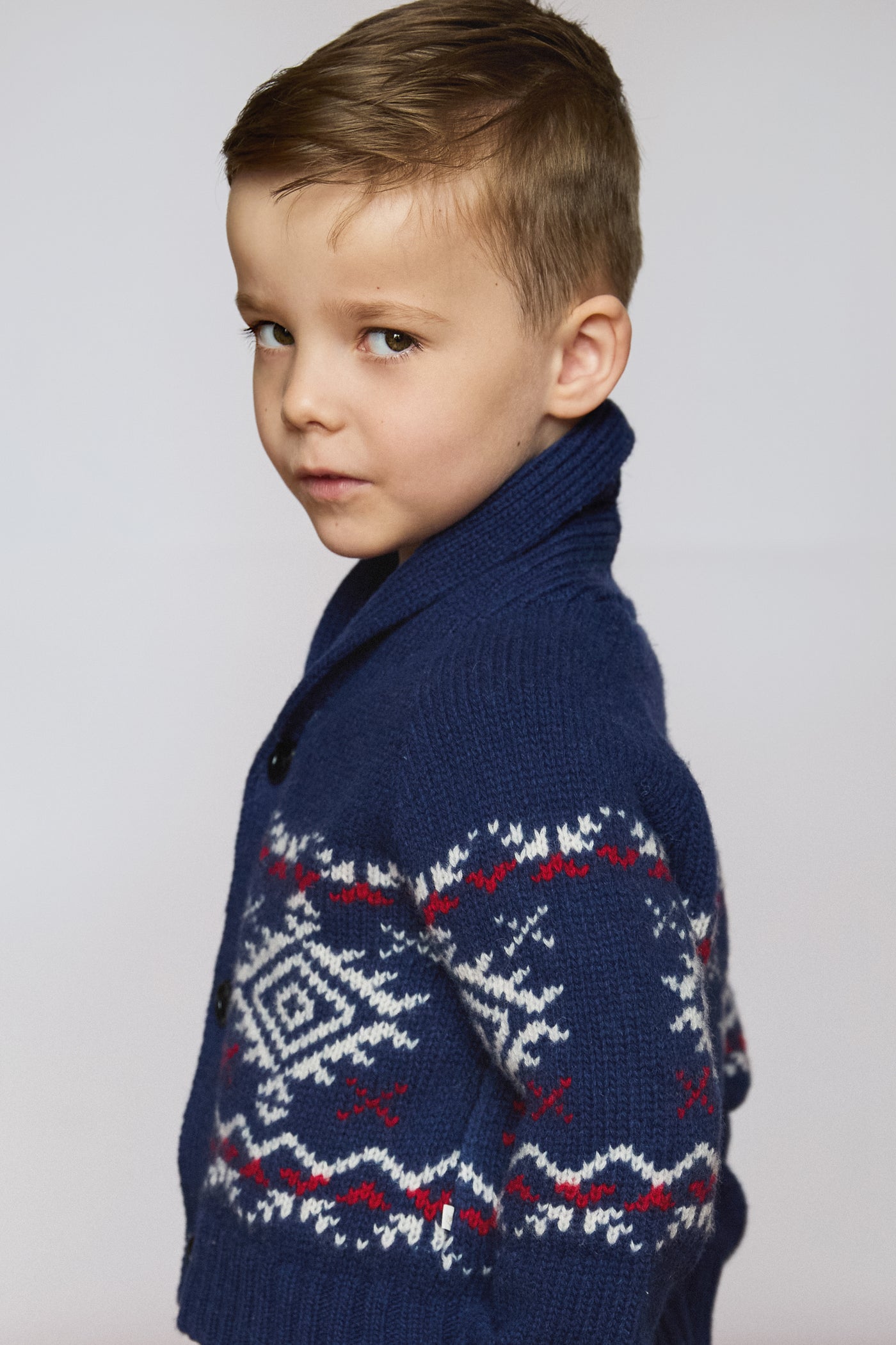 Kids Aztec Chunky Knit Christmas Cardigan