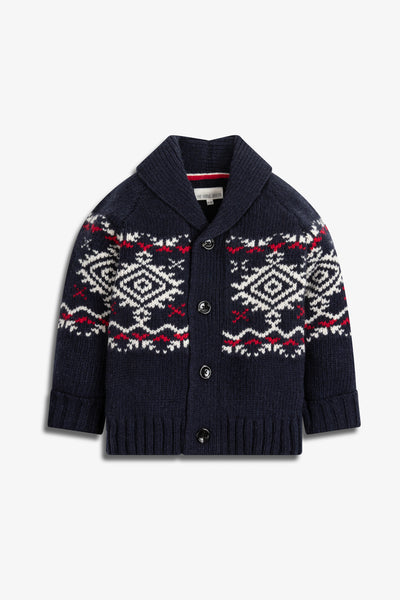 Kids Aztec Chunky Knit Christmas Cardigan