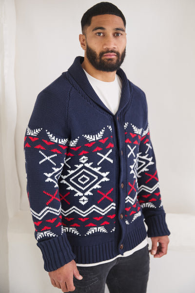 Kids Aztec Chunky Knit Christmas Cardigan