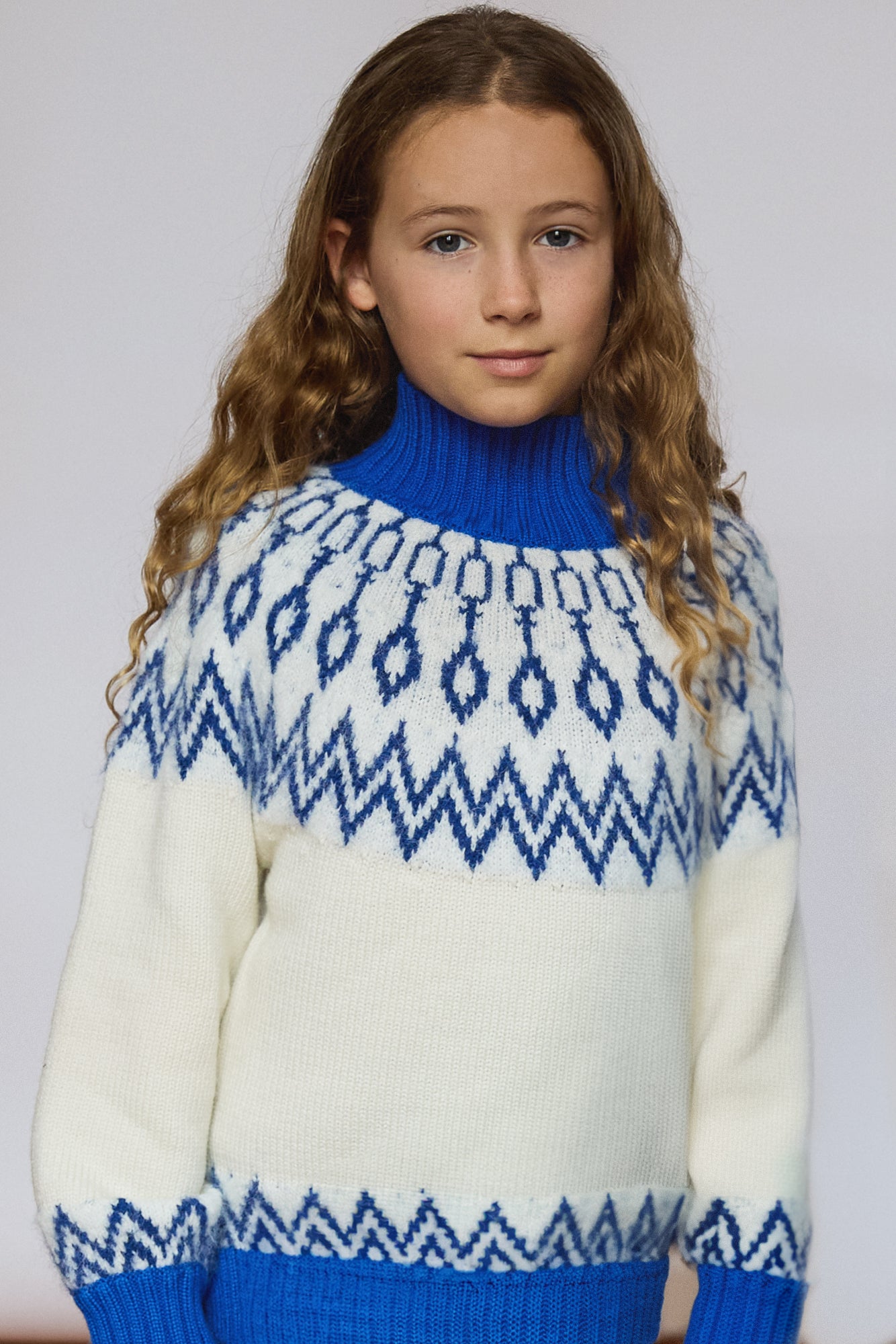 Kids Diamond Fairisle Knitted Christmas Jumper