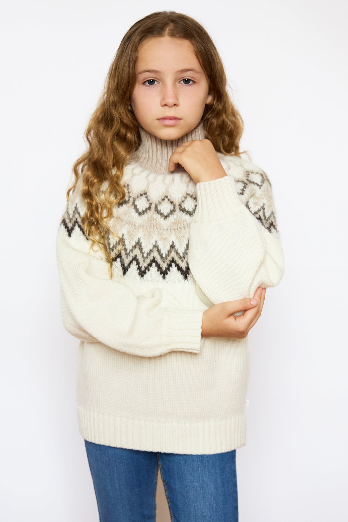 Kids Diamond Fairisle Knitted Christmas Jumper