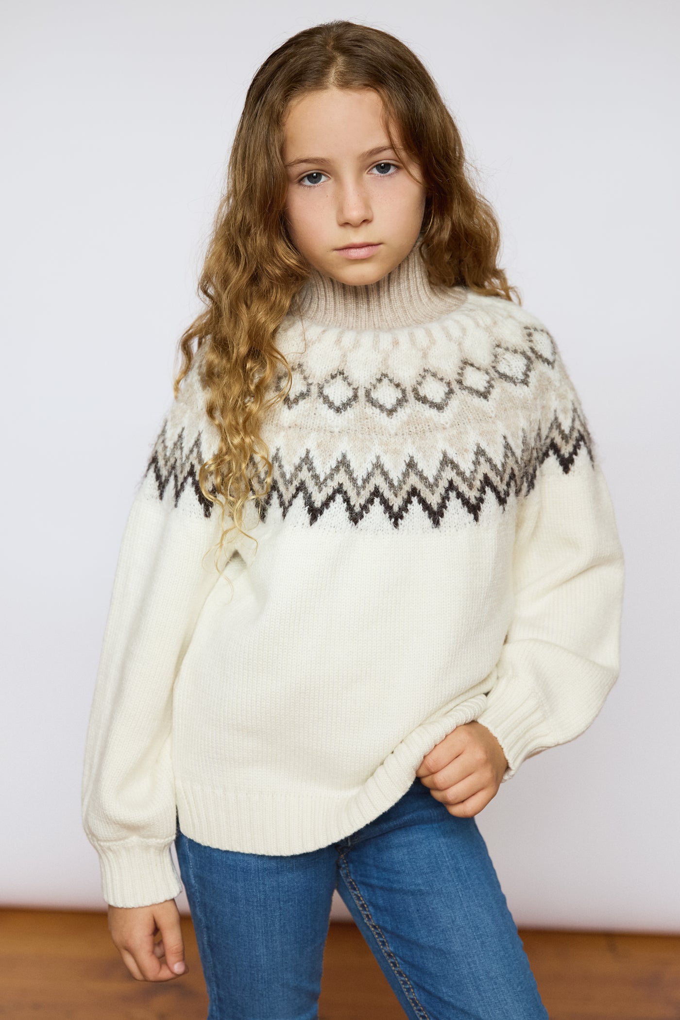 Kids Diamond Fairisle Knitted Christmas Jumper