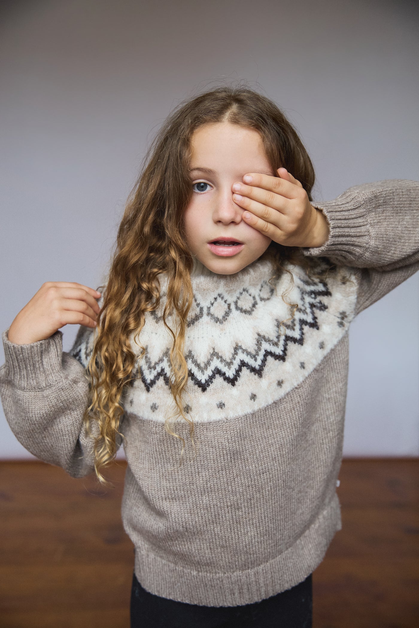 Kids Diamond Fairisle Knitted Christmas Jumper