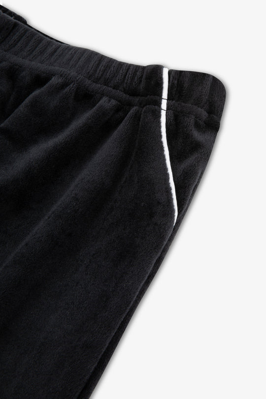 Kids Luxury Soft Touch Velour Christmas Pyjamas - Black