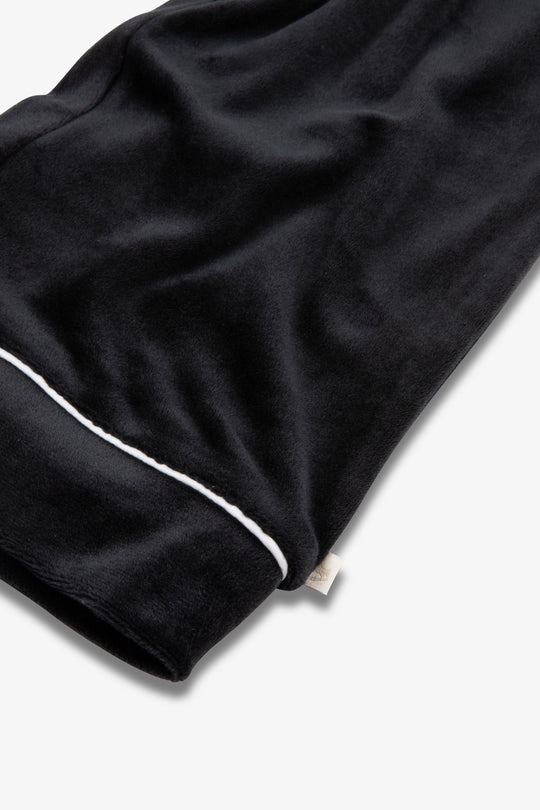 Kids Luxury Soft Touch Velour Christmas Pyjamas - Black