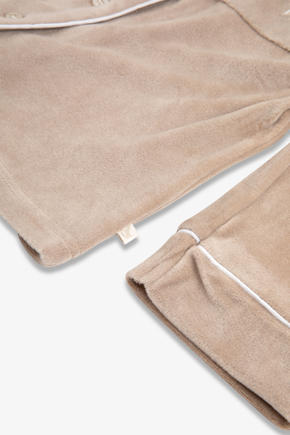 Kids Luxury Soft Touch Velour Christmas Pyjamas - Mocha