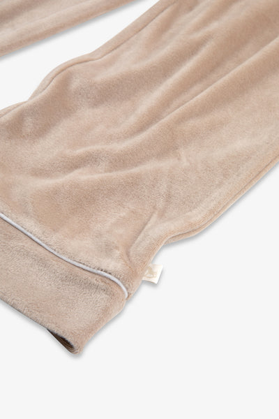 Kids Luxury Soft Touch Velour Christmas Pyjamas - Mocha