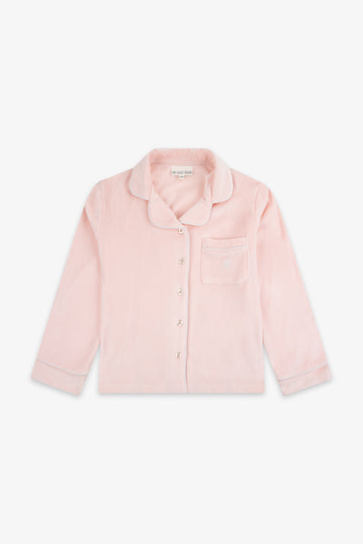 Kids Luxury Soft Touch Velour Christmas Pyjamas-Dusky Pink