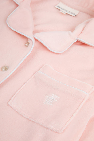 Kids Luxury Soft Touch Velour Christmas Pyjamas-Dusky Pink
