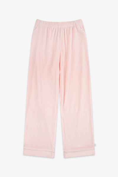 Kids Luxury Soft Touch Velour Christmas Pyjamas-Dusky Pink