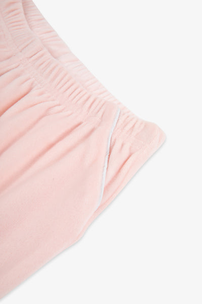 Kids Luxury Soft Touch Velour Christmas Pyjamas-Dusky Pink