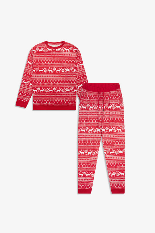 Ladies Reindeer Christmas Fairisle Pyjamas