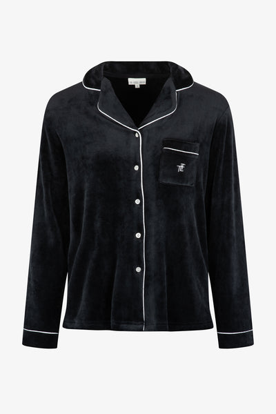 Luxury Soft Touch Velour Christmas Pyjamas - Black
