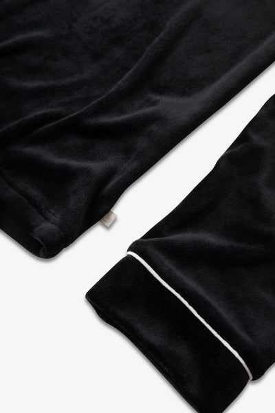 Luxury Soft Touch Velour Christmas Pyjamas - Black