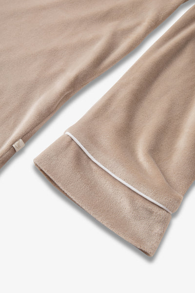 Luxury Soft Touch Velour Christmas Pyjamas - Natural