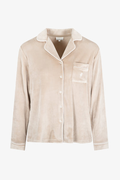 Luxury Soft Touch Velour Christmas Pyjamas - Natural