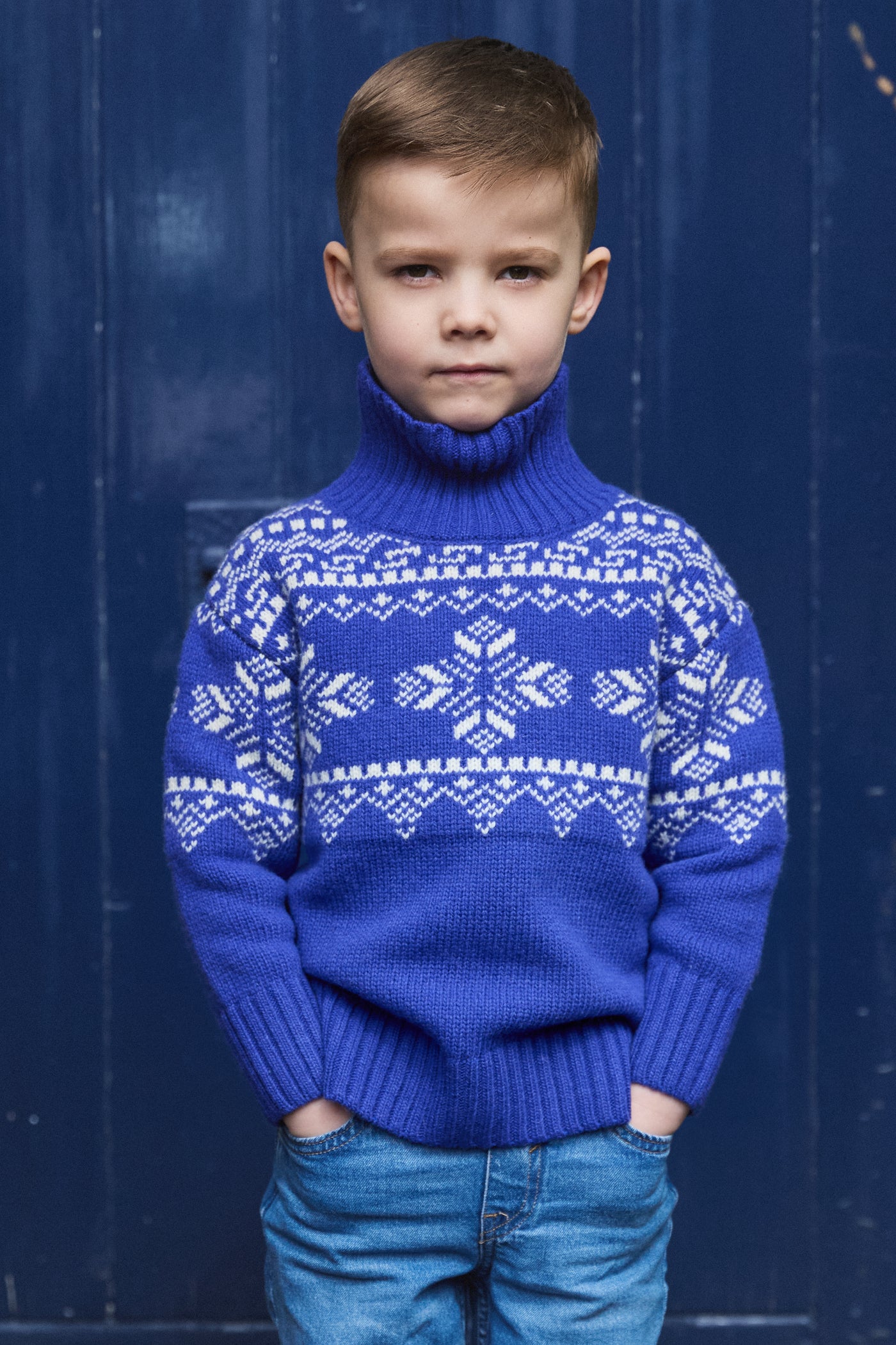 Kids Snowflake Chunky Cotton Slouch Christmas Jumper