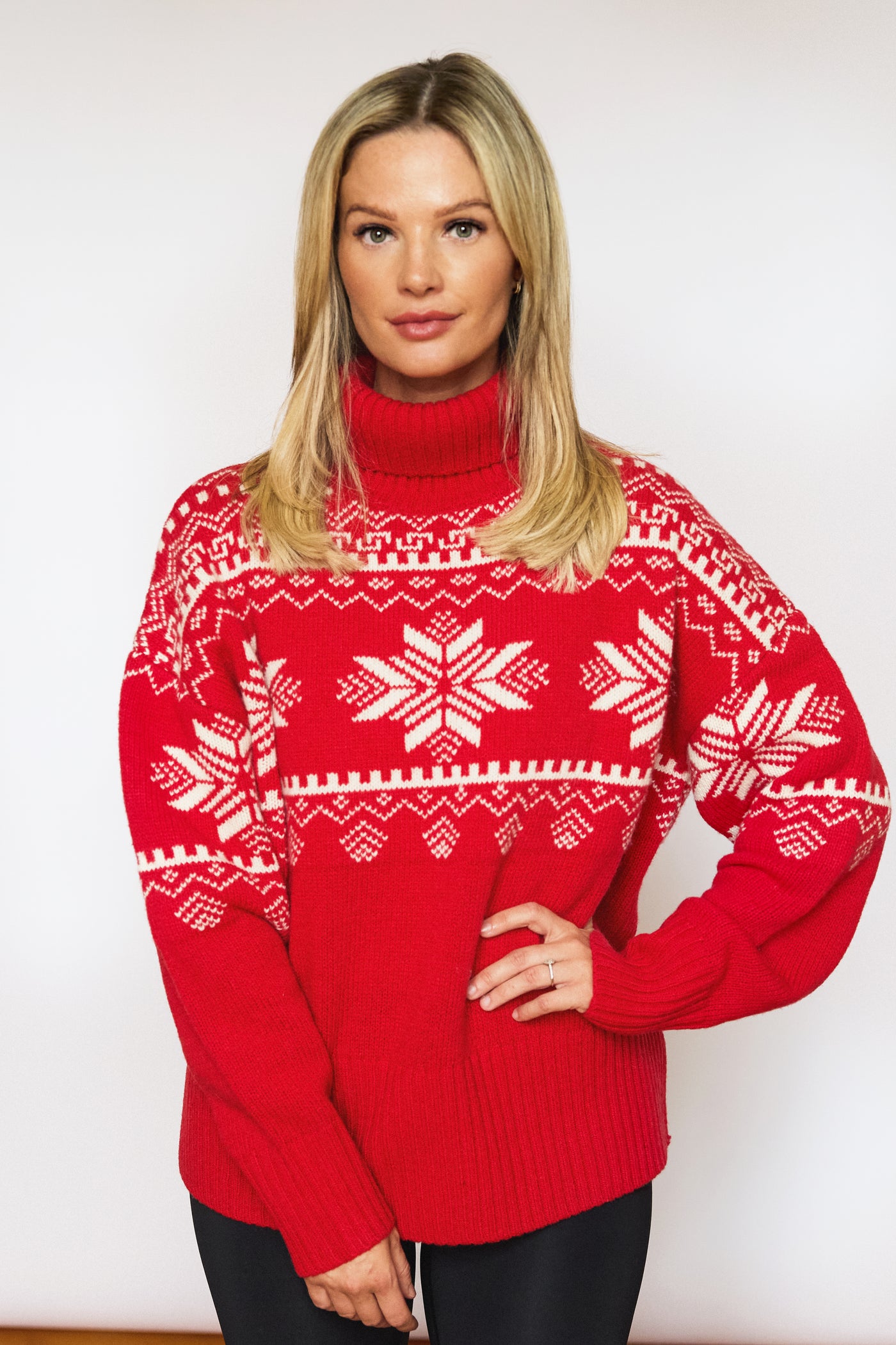 Snowflake Chunky Knit Slouch Christmas Jumper