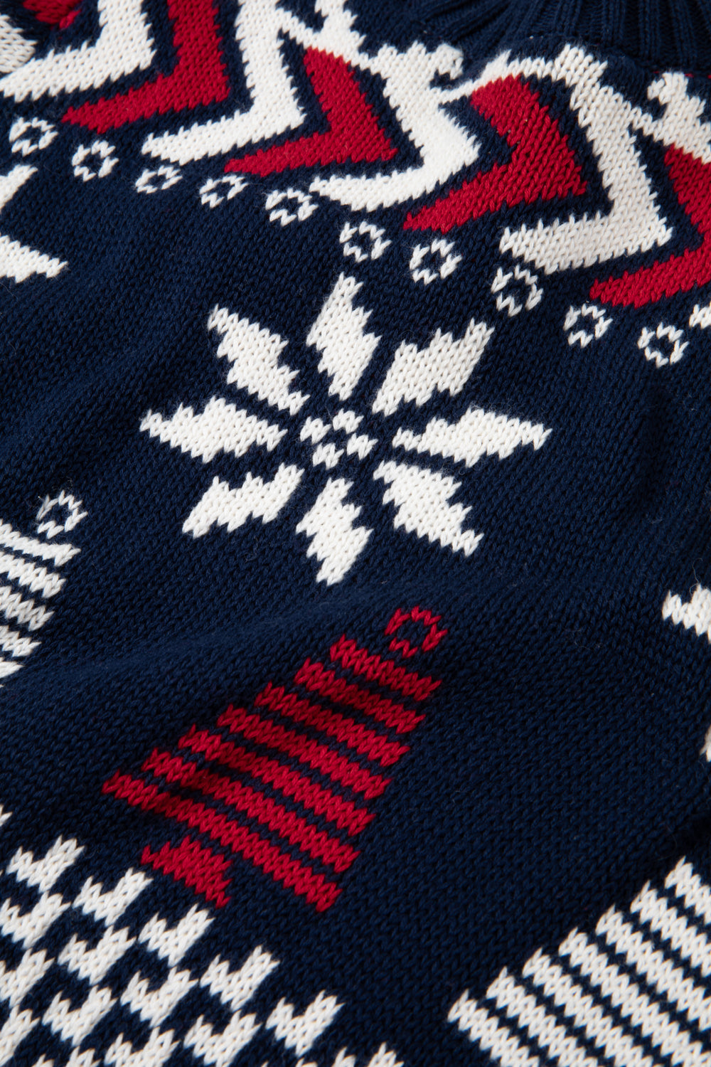 Navy/ Red Multi Coloured Fairisle Jumper Kids - Cotton