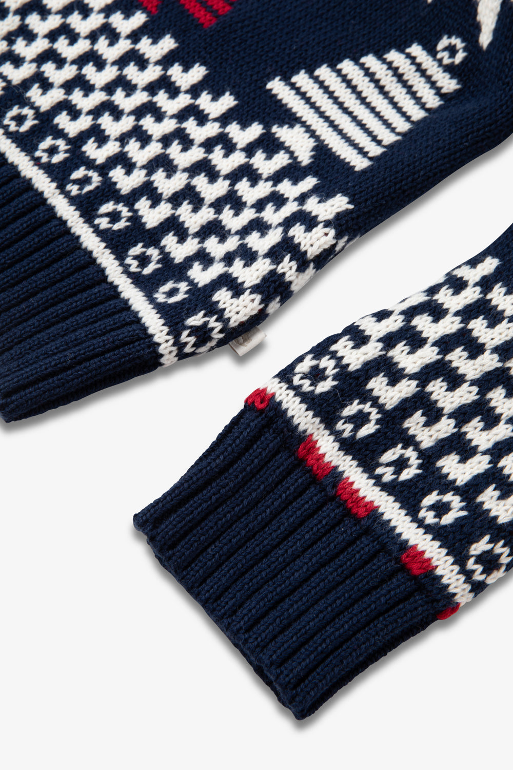 Navy/ Red Multi Coloured Fairisle Jumper Kids - Cotton