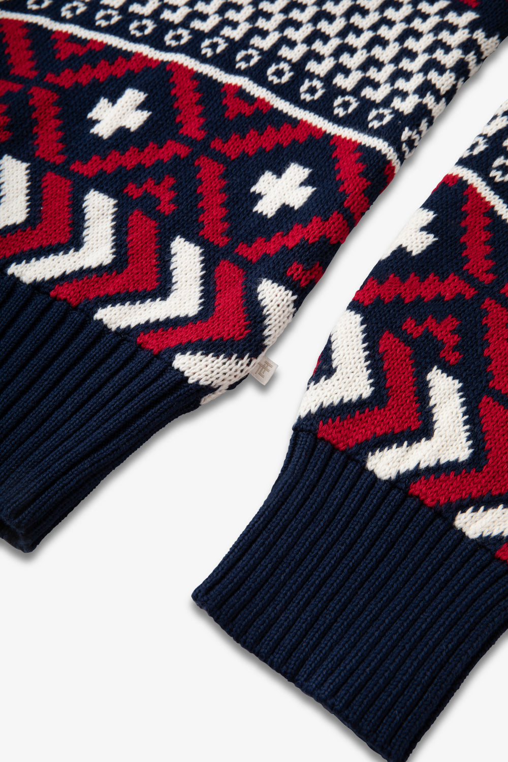 Navy/ Red Multi Coloured Fairisle Jumper Mens
