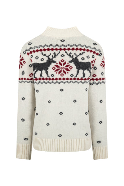 Cream Snowflake Reindeer Jumper Ladies
